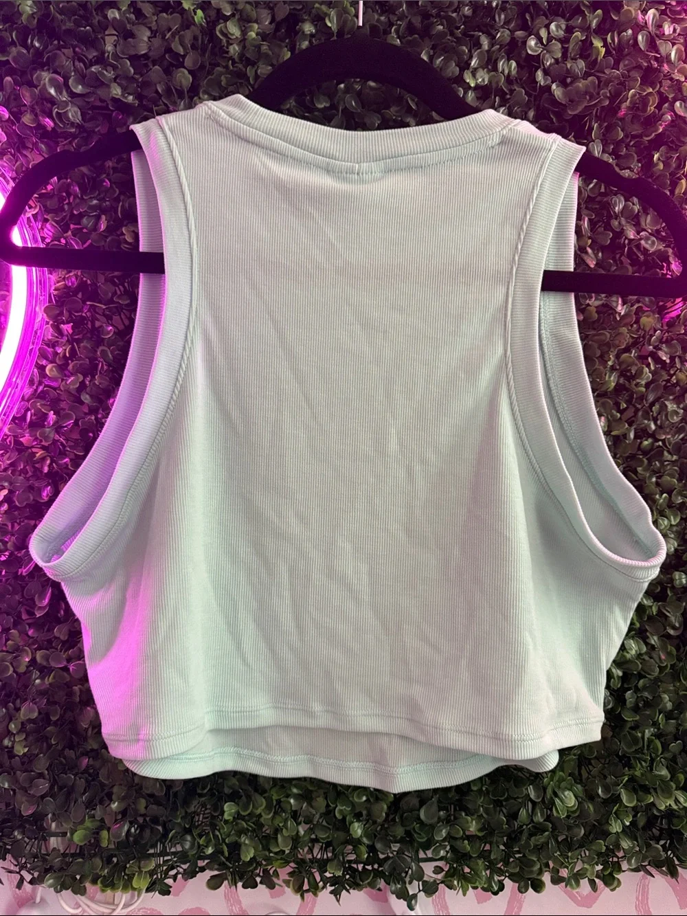 Nike Mint Green Ribbed Cropped Tank Top